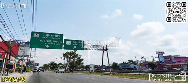 ขายที่สวยเด่น สร้างโรงงานได้ทุกประเภท หน้ากว้าง 202 เมตร ขนาด 28 ไร่ 162 วา ติดคลอง ถนนกว้างใช้รถเทเลอร์ได้สะดวก ใกล้นิคมสมุทรสาคร - KK2602S 5
