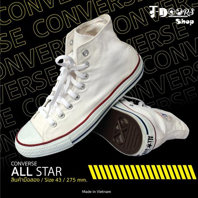 CONVERSE ผ้าใบหุ้มข้อมือสอง สีขาว สภาพเหมือนใหม่ จัดส่งฟรี!!! เก็บปลายทาง