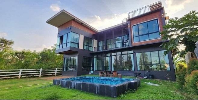 ขายบ้านเดี่ยววิวสวยสไตล์พูลวิลล่า วิวสวย หมู่บ้าน the paradis ถนนธนะรัชต์ ปากช่อง นครราชสีมา.
