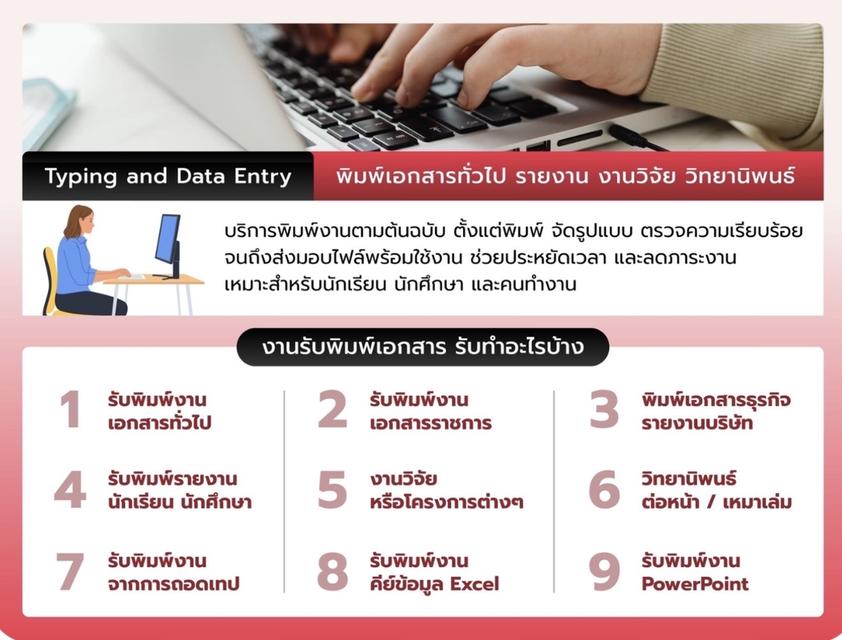 รับพิมพ์งาน📝พิมพ์เอกสารทั่วไป รายงาน งานวิจัย วิทยานิพนธ์