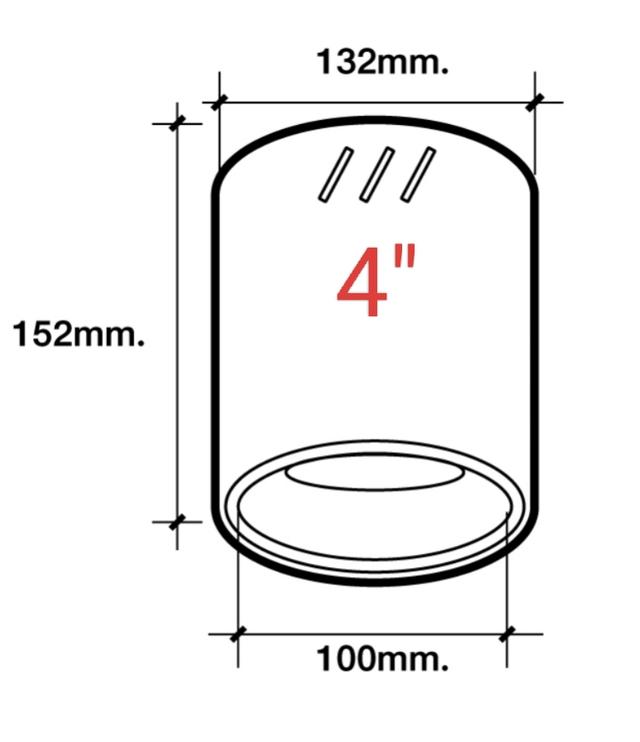 โคมไฟดาวน์ไลท์ติดลอยกระบอก4"HI-TEK 4