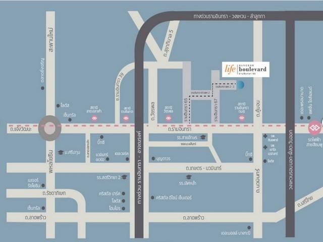 ให้เช่าบ้านเดี่ยว แปลงมุม หมู่บ้าน ไลฟ์ บางกอก บูเลอวาร์ด รามอินทรา ซอยรามอินทรา 65 ใกล้ รถไฟฟ้าสายสีชมพู 5