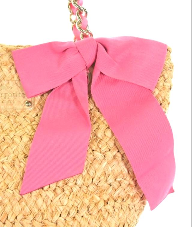 ✨ Kate Spade Raffia Bow Tote ✨กระเป๋าสานสไตล์ summer จาก Kate Spadeดีไซน์หวานมาก โบว์ชมพูเด่น น่ารักสุด ๆ 💕 รูปที่ 5