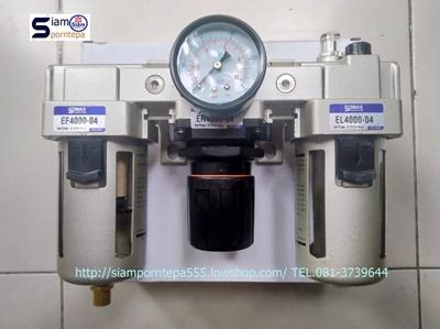 รูป EC4000-04 Filter regulator 3 unit size 1/2" Manaul หรือ ปรับมือ pressure 0-10bar(kg/cm2) 150psi