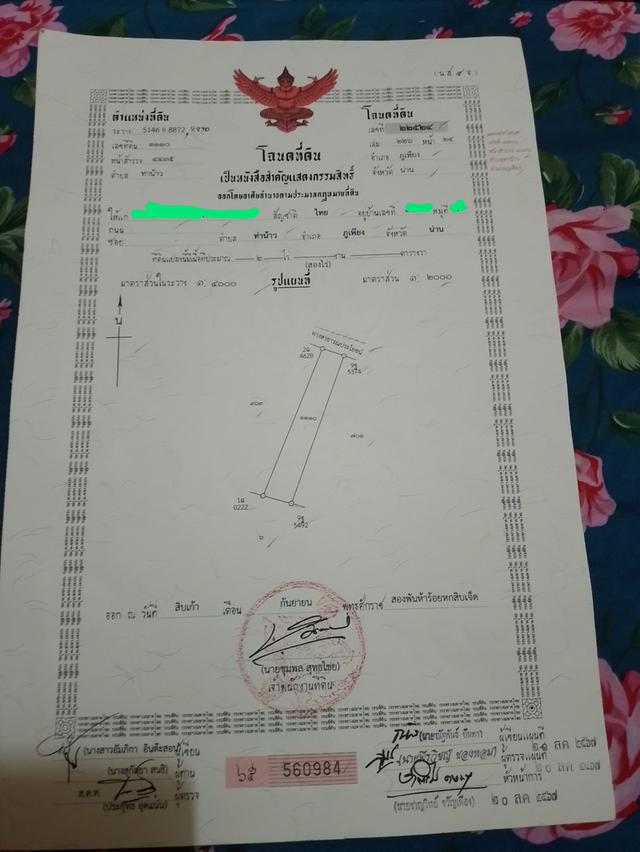 ที่โฉนดครุฑแดง2ไร่ จังหวัดน่าน สำหรับสร้างบ้านหรือบ้านสวน