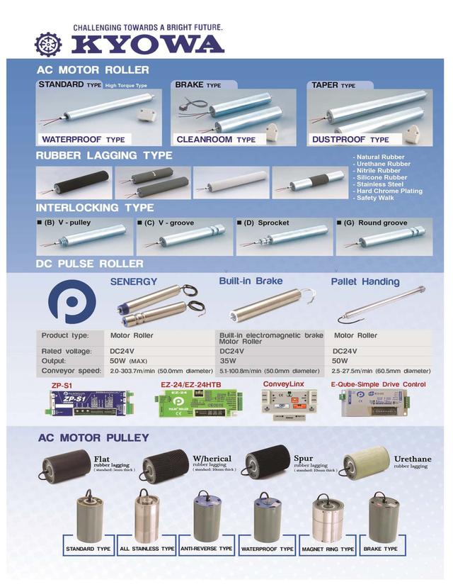 ตัวแทนจำหน่าย Motor Roller KYOWA , AC Motor Roller KYOWA , Motor Pulley KYOWA , Drum Motor , Idle Roller DAMON , Roller DAMON ,Vacuum Pump ,Sunny King 2