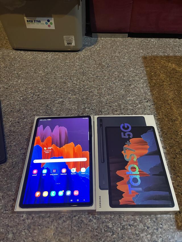 ขายSamsungTabS7Plus5GสีMystic Navy256กิ๊กLTEใส่ซิมได้ยกกล่องไร้รอยติดฟิมไว้ทั้งเครื่องใช้งานดีถูกๆ