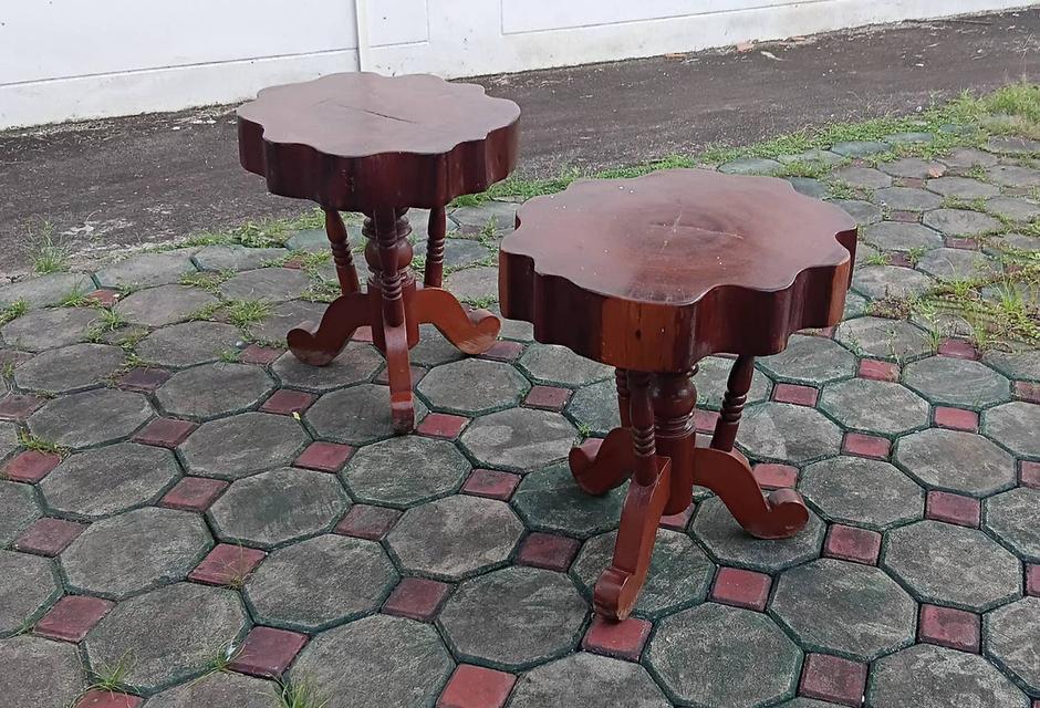 โต๊ะสตูลไม้สักแท้ Real teak wood stool 6