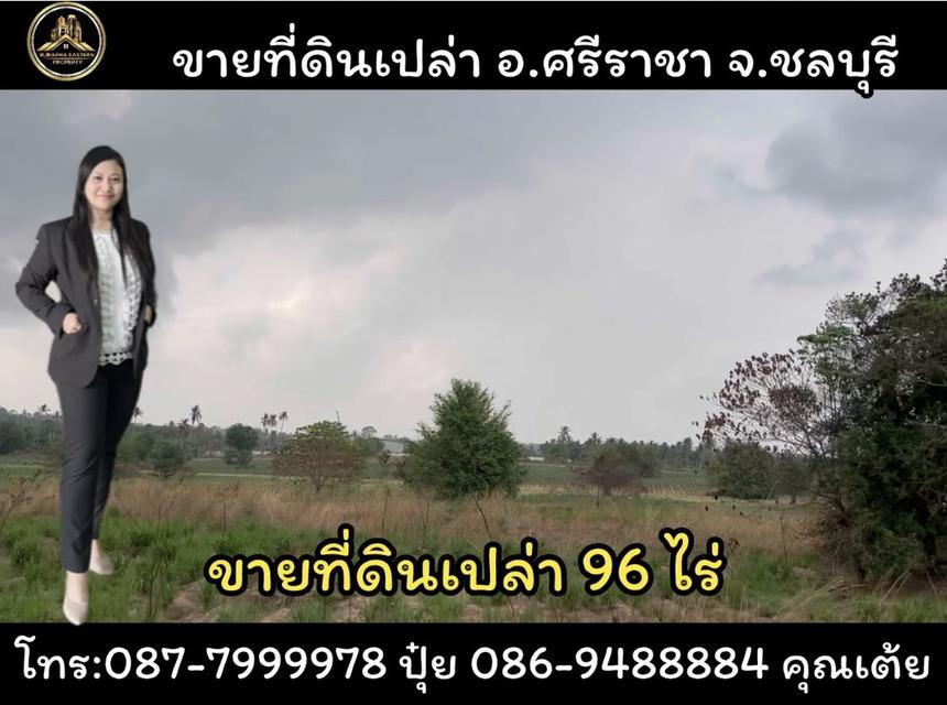 ที่ดินแปลงใหญ่สีเหลือง 96 ไร่ ศรีราชาใกล้ท่าเรือแหลมฉบัง ติดถนนสาธารณะ 3 ด้าน สวย ขายถูกสุดในย่านนี้ 