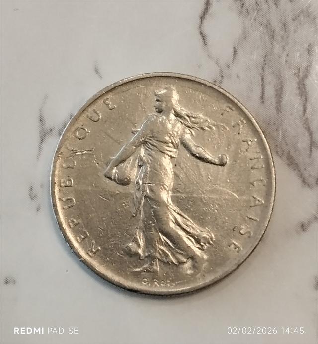 เหรียญ 1 ฟรังก์ ฝรั่งเศส ปี1960