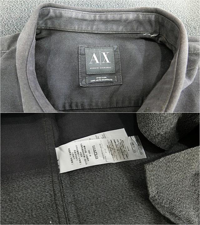 A|X ARMANI EXCHANGE แท้ อก39 เสื้อเชิ๊ตแขนยาวเทาสปอตสุดเท่ห์ 6