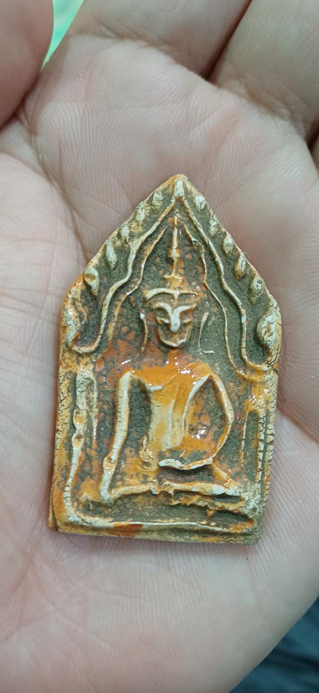 พระขุนแผนพิมพ์ห้าเหลี่ยมอกใหญ่ เนื้อกระเบื้องเคลือบ กรุวัดใหญ่ชัยมงคล อยุธยา