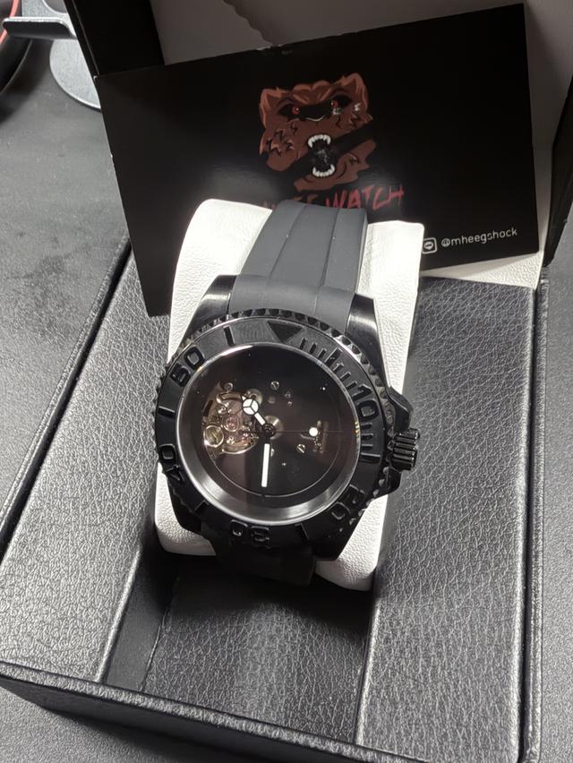 SeikoMod  Black Yacht Master Skeleton Open Case PVD Black ใส่ใช้งาน 2ครั้ง สภาพใหม่ ซื้อมา10,600 ประกันยังไม่หมด รูปที่ 2