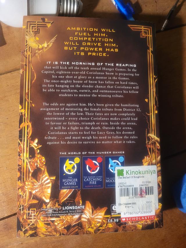 ขายหนังสือ HUNGER GAMES: THE BALLAD OF SONGBIRDS AND SNAKES (MOVIE TIE-IN EDITION) ภาษาอังกฤษ สภาพมือสอง98% ราคา200บาทรวมส่งครับผม รูปที่ 3