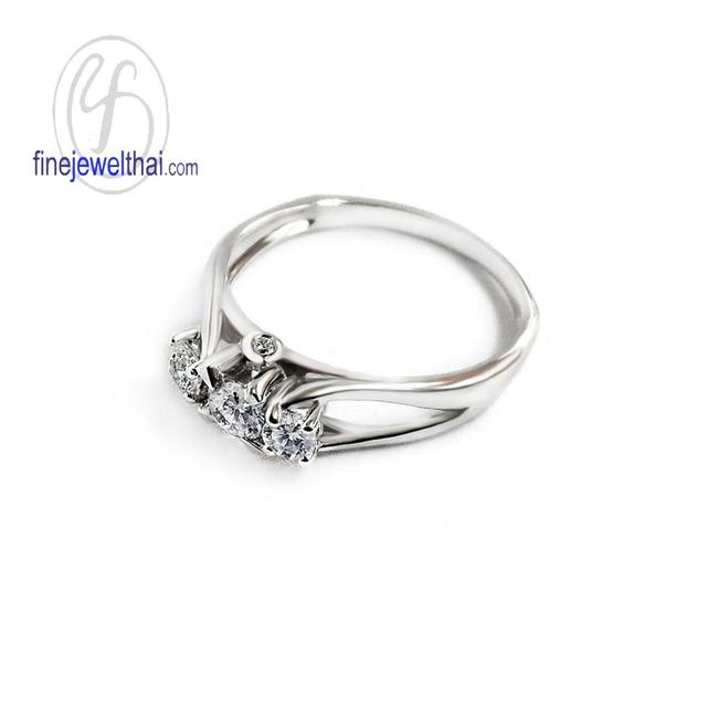 Finejewelthai แหวนเงินแท้ แหวนเพชรCZ เพชรสังเคราะห์ - R1224cz 2