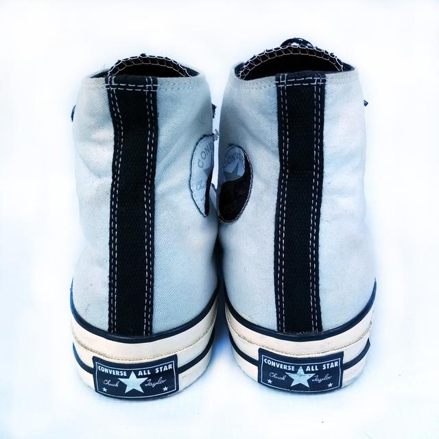 CONVERSE ผ้าใบหุ้มข้อมือสอง สีขาว-ดำ หยินหยาง สภาพเหมือนใหม่ จัดส่งฟรี!!!เก็บปลายทาง 6