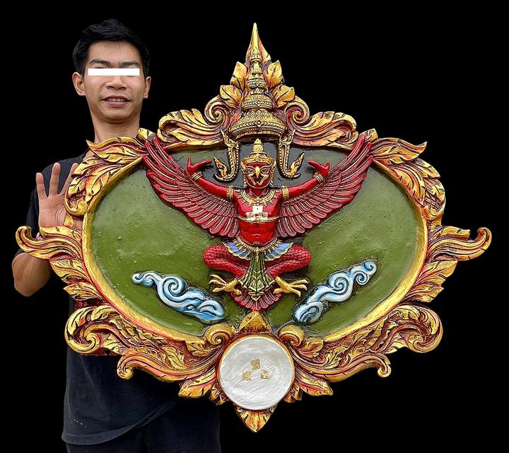 ซุ้มพญาครุฑมหาอำนาจ พญาครุฑแขวนผนัง ขนาด100x90cm