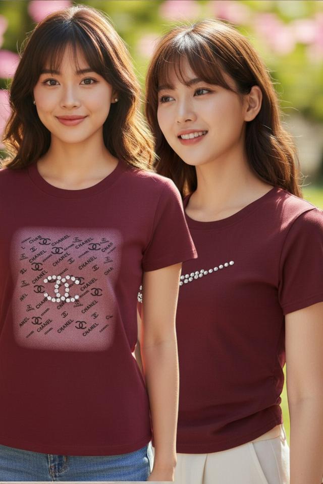 ขายเหมาราคาถูกมาก เสื้อยืดแฟชั่นปักคริสตรัล ไซส์ S 50 ตัว มือหนึ่งทั้งหมด สวยทุกตัว 7