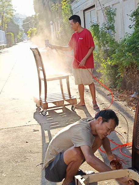 #เปลี่ยนผ้าหุ้มโซฟา #เปลี่ยนเบาะโซฟายุบ #ซ่อมโซฟา #บุผนังผ้า  #ผ้าปลอกโซฟาไม้ -หวาย #Re-Upholstery Wall Panel #Fabric Wall Panel #Cushions Cushions  # รูปที่ 11