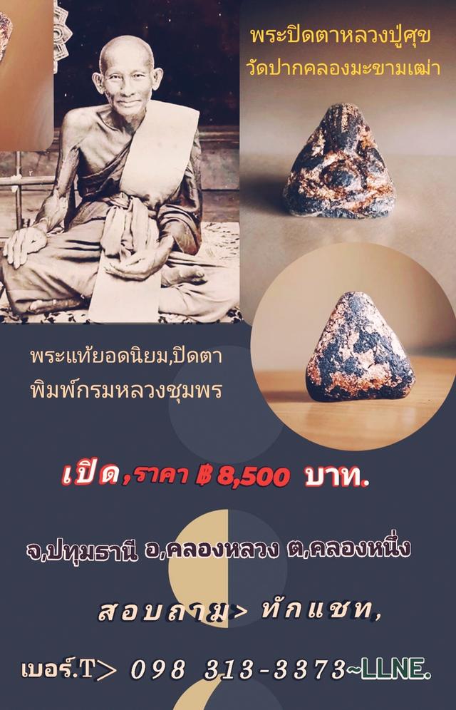 พระแท้ยอดนิยมสากลปิดตาพิมพ์กรมหลวงชุมพรหลวงปู่ศุขขัดปากคลองมะขามเฒ่า 6