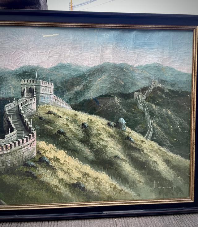 ภาพวาดสีน้ำมันกำแพงเมืองจีน ภาพวาดกำแพงเมืองจีนสีน้ำมัน ภาพวาดสีน้ำมันเก่า 8
