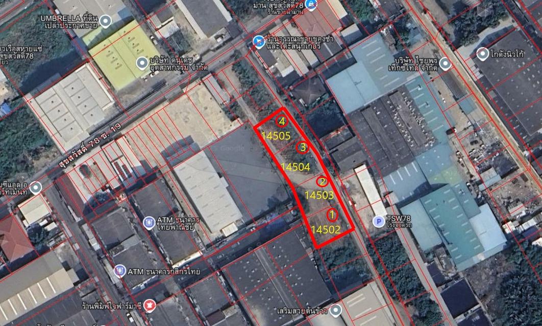 ที่ดินอุตสาหกรรม 3 งาน 86 ตร.ว. ทำเลทอง สุขสวัสดิ์ 78 รถใหญ่เข้าออกสะดวก 2