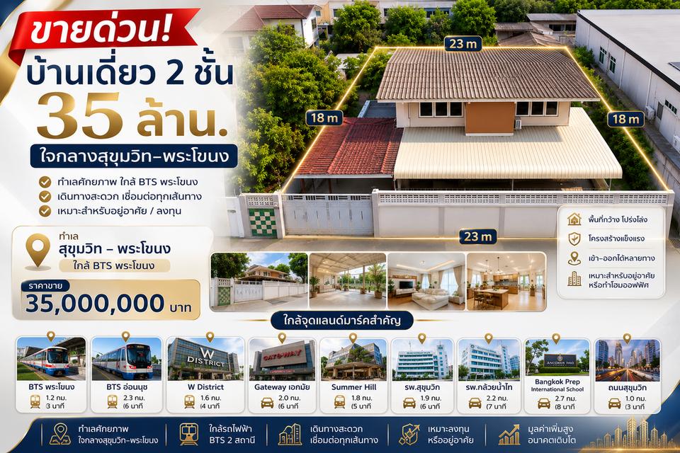 ซื้ออยู่ก็คุ้ม ลงทุนก็ได้ บ้านเดี่ยวแปลงใหญ่ในย่านสุขุมวิท 109 ตร.ว. ใกล้ BTS พระโขนง 1