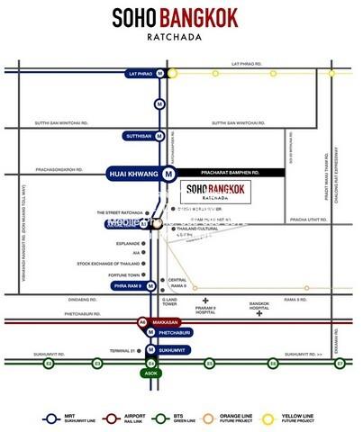 ID : DSL-574 ให้เช่าด่วน Condo SOHO Bangkok Ratchada โซโห แบงค็อก รัชดา 1BR1Bathroom 26sq.m. 24000 BAHT ใกล้กับ ใกล้ MRT 2