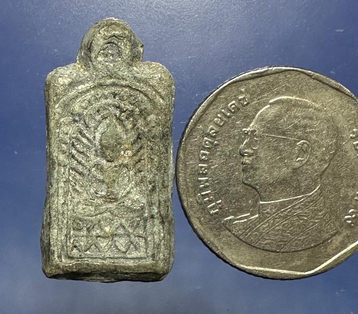 เหรียญหล่อโบราณพิมพ์สมาธิหลังจาร เนื้อชินตะกั่ว 8