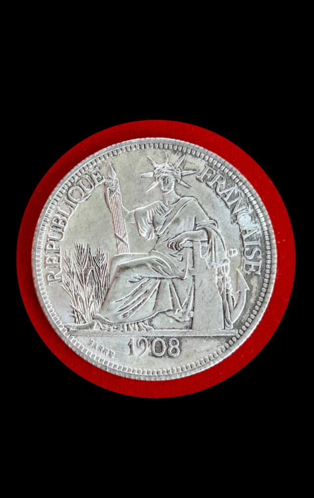เหรียญ 1 Piastre de Commerce ปี 1908