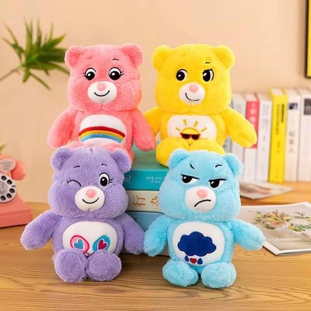 Care Bears Cartoon Plush Toy สีสัน Rainbow Bear Soft Doll Child Companion