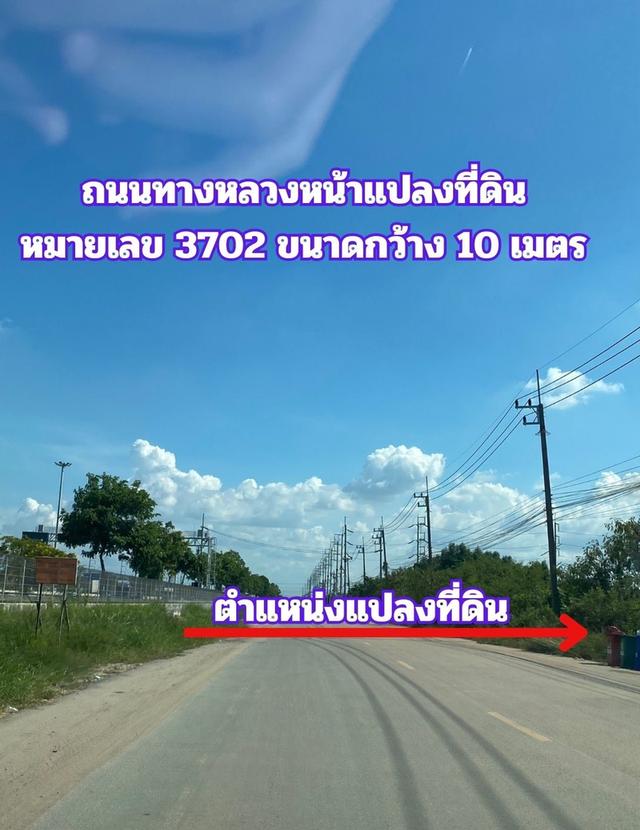 ขายที่สีม่วง 3 ไร่ ผังอีอีซี ติดถนนทางหลวงหมายเลข 3702 รถเทรลเลอร์เข้าได้ อยู่ติดนิคมบลูเทค ต.เขาดิน อ.บางปะกง จ.ฉะเชิงเทรา 3