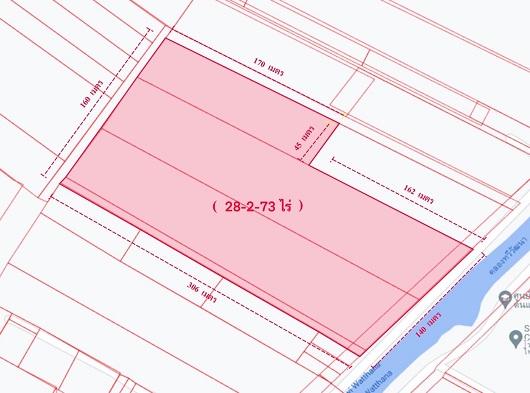 ขายที่ดิน ที่ดินบางบัวทอง ไทรน้อย เนื้อที่ 28-2-73 ไร่ ติดถนน เลียบคลองห้าร้อย 4