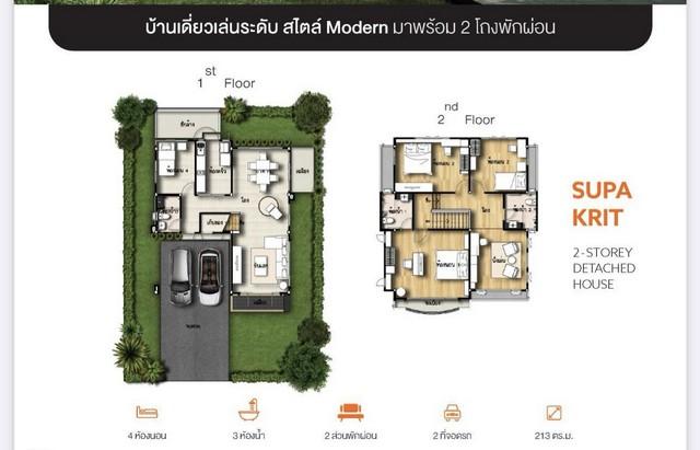 ขายบ้านเดี่ยว แบบใหญ่สุด และถูกสุด ในโครงการ ศุภาลัย การ์เด้น วิลล์ 2
