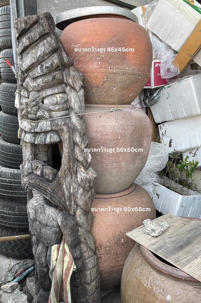 โอ่งแดง ศิลปะอยุธยา ใบใหญ่จัมโบ้ ขนาดสูง65ซม โอ่งดินเผาโบราณ อายุหลัก100ปี รูปที่ 6