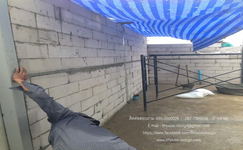 รับเหมา ต่อเติม โครงหลังคากันสาด ต่อเติมห้องครัว เทพื้นปูกระเบื้อง Line dddesign23 7