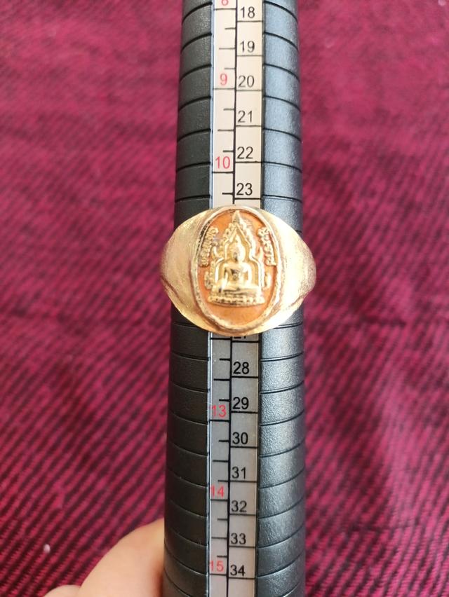 แหวนพระพุทธชินราช ลงยาสีเหลือง ไม่ทราบปี สภาพสวย