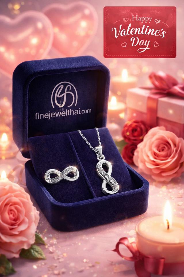 Valentine Gift Set เซ็ตจี้พร้อมต่างหู ดีไซน์อินฟินิตี้ P1090