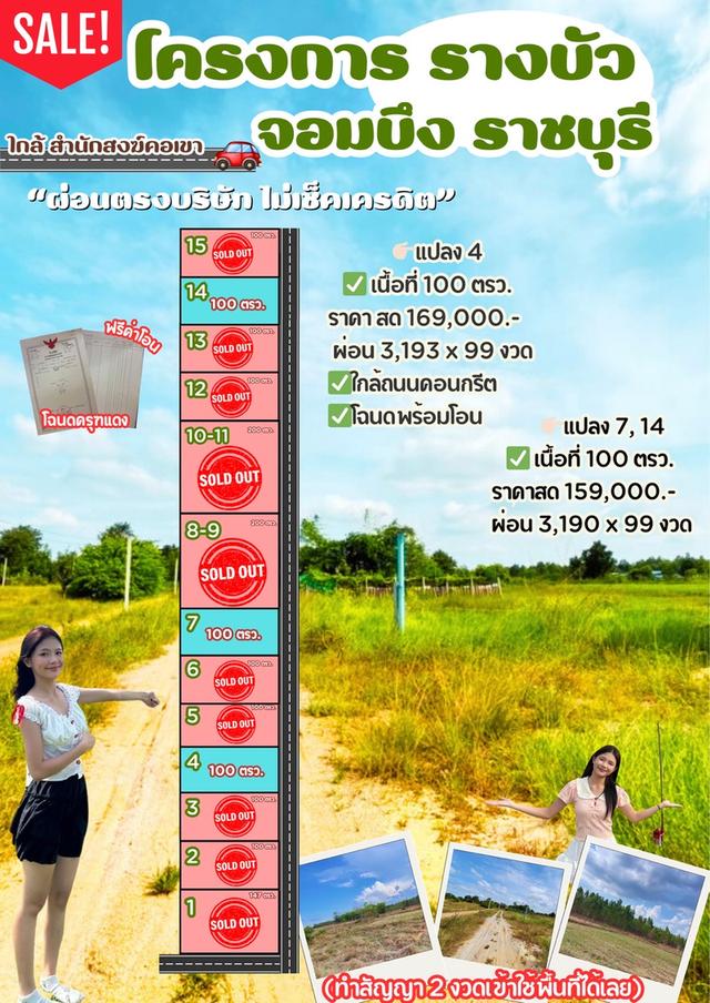 ที่ดิน จอมบึง จ. ราชบุรี ขนาด 100 ตรวา สดผ่อนได้ 4