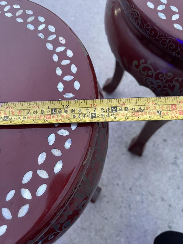 เก้าอี้มุก ขาอ่อน กี๋มุกวางแจกัน เก้าอี้ประดับเปลือกหอยมุก สไตล์จีนโบราณ 6