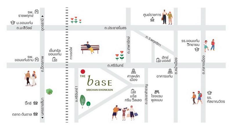 CM04424 ขายดาวน์ คอนโด เดอะ เบส ศรีจันทร์ ขอนแก่น The Base Srichan-Khonkaen ถนนศรีจันทร์ 12