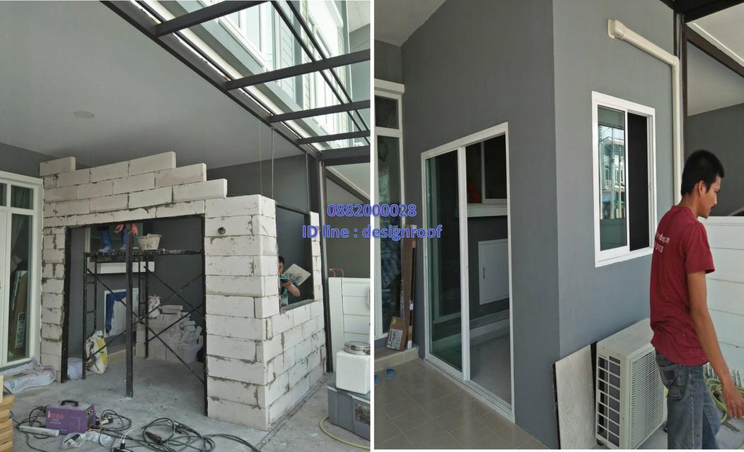 รับเหมา ต่อเติม โครงหลังคา กันสาด ห้องครัว เทพื้นปูกระเบื้อง Line dddesign23 11