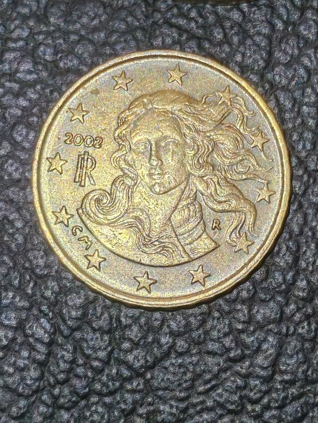 เหรียญ​ Euro อิตาลี ปี2002, 1 ยูโร, 50,20,10เซนต์​ปีเดียวทั้งหมด รูปที่ 6