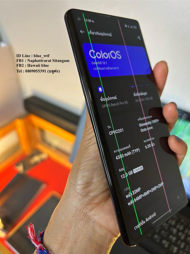 OPPO Reno5Pro จอโค้ง6.55นิ้ว รองรับ5G Rom256Ram12 กล้อง4เลนส์ สเปคโหดมาก ใช้งานปกติ 3