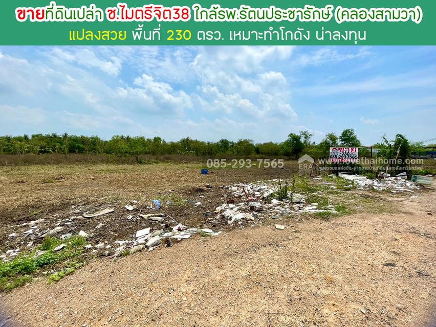 ขายที่ดิน ซอยไมตรีจิต38 คลองสามวา พื้นที่ 230 ตารางวา แปลงสวย น่าลงทุน ใกล้โรงพยาบาลรัตนประชารักษ์ (คลองสามวา) 1