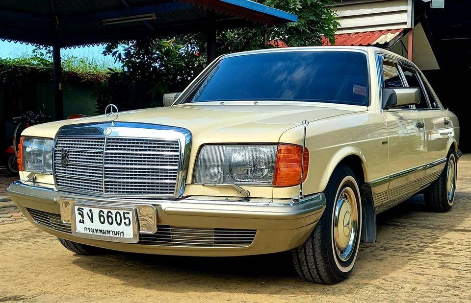 Benz -w126 เครื่อง V8 ฝาดำ 500 SEL กาบร่อง ตัวยาว  สีครีม วัง 623  3