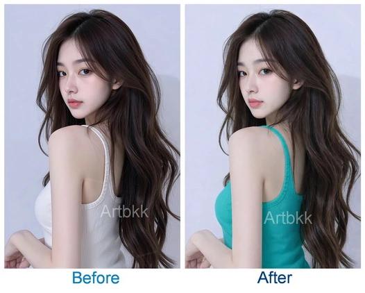 รีทัชรูปภาพ ปรับแต่งแก้ไขรูปภาพ เปลี่ยนสีเสื้อตามสั่ง เปลี่ยนสีกางเกง รูปที่ 2