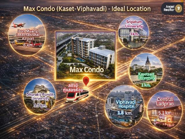 ขาย Max Condo (Kaset–Vibhavadi) l ห้องมุม ชั้น 8 l 47.73 ตร.ม. 2นอน 1น้ำ สวยพร้อมเข้าอยู่ 12