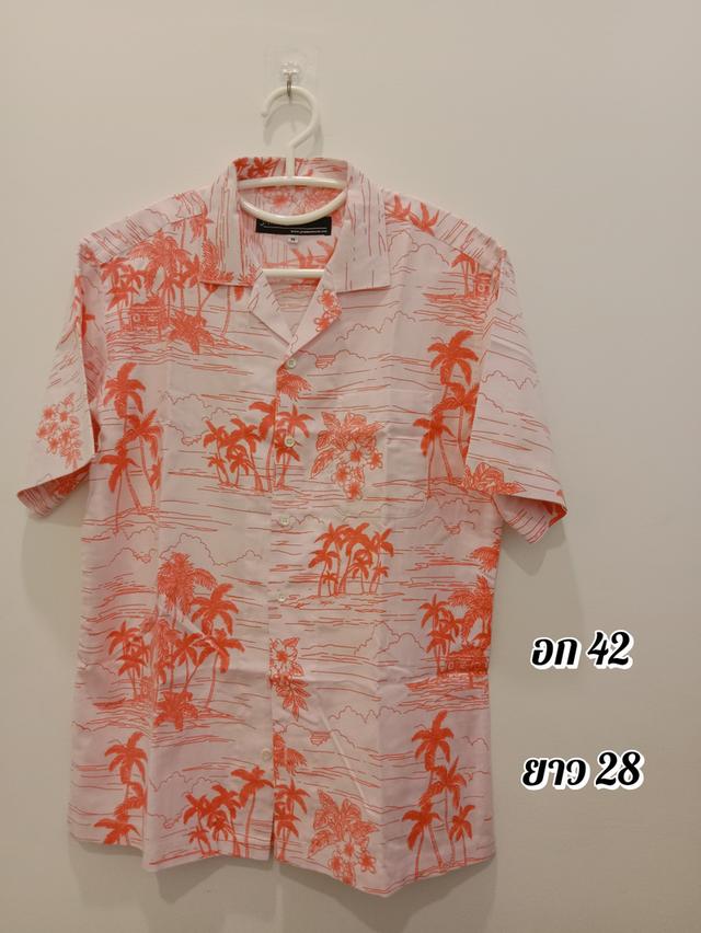 เสื้อมือสอง เสื้อฮาวายลายปาล์ม