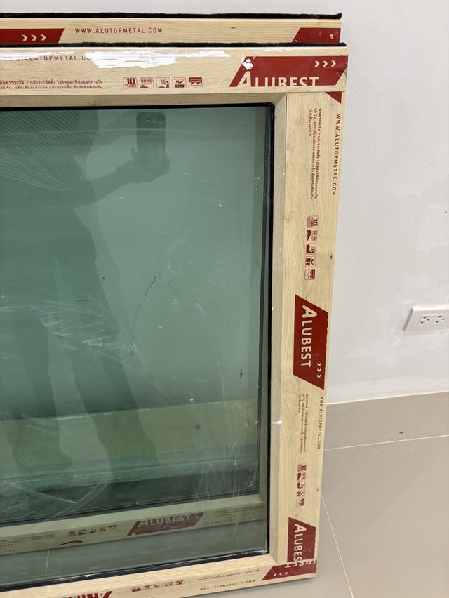 ประตูอลูมิเนียมลายไม้บานสวิงคู่ 3